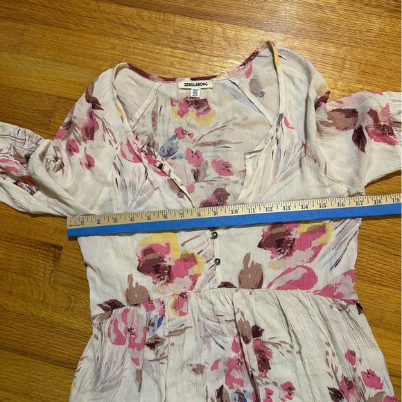 Billabong Floral Long Sleeve Dress size XS (b4 - Picture 10 of 11